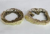 NGC521 45*50mm - 55*65mm freeform plated druzy agate connectors