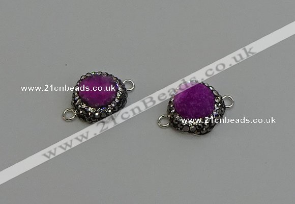 NGC5226 12mm - 14mm freeform druzy agate connectors wholesale