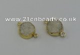 NGC5248 15mm - 16mm coin druzy agate connectors wholesale