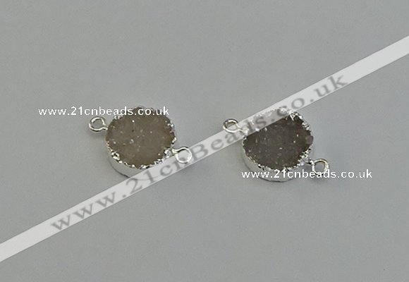 NGC5289 15mm - 16mm coin druzy agate gemstone connectors