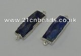 NGC5305 12*30mm - 15*35mm faceted rectangle lapis lazuli connectors