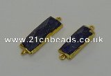 NGC5306 12*30mm - 15*35mm faceted rectangle lapis lazuli connectors