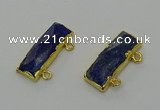 NGC5309 12*30mm - 15*35mm faceted rectangle lapis lazuli connectors