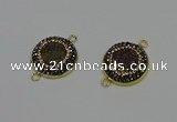 NGC5315 20mm - 22mm coin plated druzy agate connectors