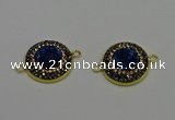 NGC5318 20mm - 22mm coin plated druzy agate connectors