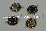 NGC5321 20mm - 22mm coin plated druzy agate connectors