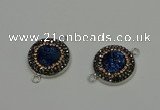 NGC5327 20mm - 22mm coin plated druzy agate connectors