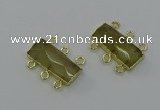 NGC5355 12*30mm - 15*30mm faceted rectangle lemon quartz connectors