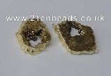 NGC536 25*35mm - 35*45mm plated druzy agate gemstone connectors