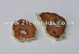 NGC537 25*35mm - 35*45mm plated druzy agate gemstone connectors