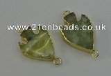 NGC5380 20*35mm - 25*40mm arrowhead green rutilated quartz connectors