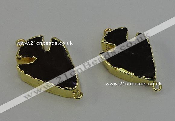 NGC5386 20*35mm - 25*40mm arrowhead smoky quartz connectors