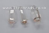 NGC540 10*35mm - 12*45mm faceted nuggets white crystal connectors