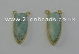 NGC5408 16*35mm - 18*40mm arrowhead amazonite connectors