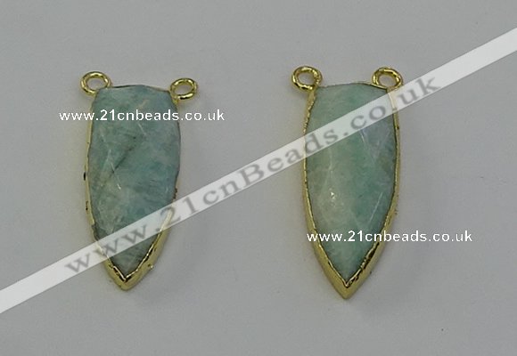 NGC5408 16*35mm - 18*40mm arrowhead amazonite connectors