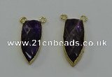 NGC5416 16*35mm - 18*40mm arrowhead amethyst connectors