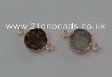 NGC5428 15mm - 16mm coin druzy agate gemstone connectors