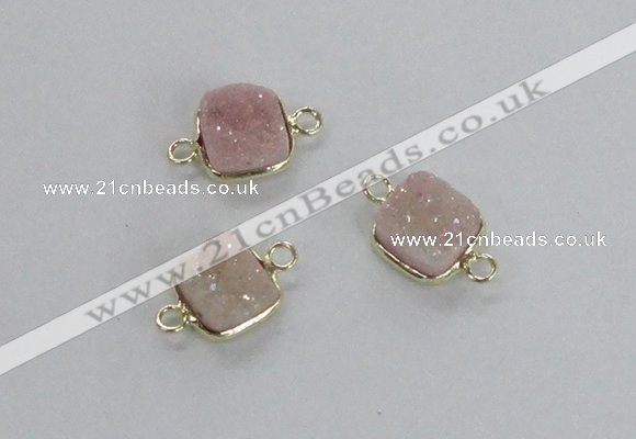 NGC546 8*8mm - 12*12mm square druzy agate connectors wholesale