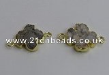 NGC5460 20mm - 22mm flower druzy agate connectors wholesale