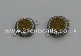 NGC5466 14mm - 15mm flower plated druzy agate connectors wholesale