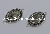 NGC5470 18*25mm oval plated druzy agate gemstone connectors