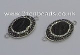 NGC5471 18*25mm oval plated druzy agate gemstone connectors