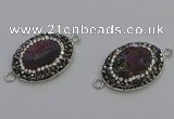 NGC5473 18*25mm oval plated druzy agate gemstone connectors