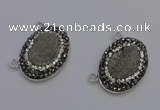 NGC5490 18*25mm oval plated druzy agate gemstone connectors