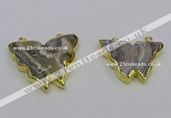 NGC5512 25*30mm - 30*40mm butterfly agate connectors wholesale