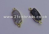 NGC5518 8*20mm - 10*20mm freeform druzy agate connectors