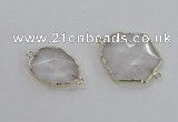 NGC552 18*25mm - 30*35mm freeform quartz gemstone connectors