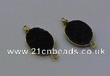 NGC5521 15*20mm freeform plated druzy agate connectors wholesale