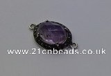 NGC5527 16*20mm oval light amethyst connectors wholesale