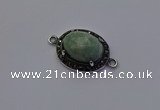 NGC5537 16*20mm oval amazonite gemstone connectors wholesale