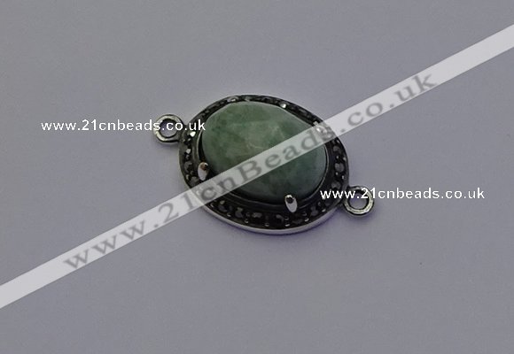 NGC5537 16*20mm oval amazonite gemstone connectors wholesale