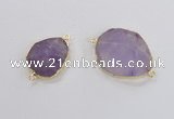 NGC554 18*25mm - 30*35mm freeform lavender amethyst  connectors