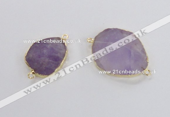 NGC554 18*25mm - 30*35mm freeform lavender amethyst  connectors