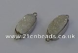 NGC5548 10*22mm - 12*25mm freeform plated druzy quartz connectors