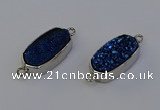 NGC5553 10*22mm - 12*25mm freeform plated druzy quartz connectors