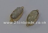 NGC5559 10*22mm - 12*25mm freeform plated druzy quartz connectors