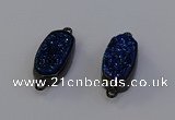 NGC5575 10*22mm - 12*25mm freeform plated druzy quartz connectors