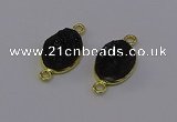 NGC5589 12*16mm oval plated druzy agate connectors wholesale