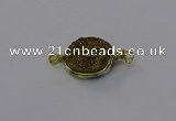 NGC5606 15mm - 16mm coin plated druzy quartz connectors wholesale