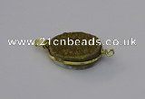 NGC5617 15*20mm oval plated druzy quartz connectors wholesale