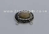 NGC5655 18*25mm faceted oval moonstone gemstone connectors