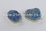 NGC566 18*25mm - 25*30mm freeform druzy agate connectors wholesale