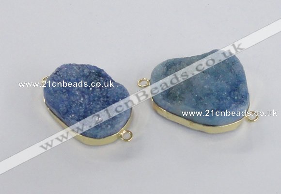 NGC566 18*25mm - 25*30mm freeform druzy agate connectors wholesale