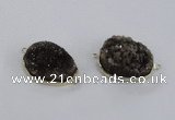 NGC567 18*25mm - 25*30mm freeform druzy agate connectors wholesale