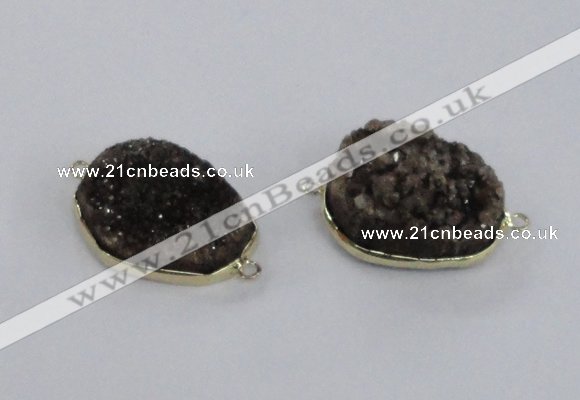 NGC567 18*25mm - 25*30mm freeform druzy agate connectors wholesale