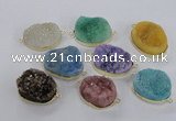 NGC568 18*25mm - 25*30mm freeform druzy agate connectors wholesale